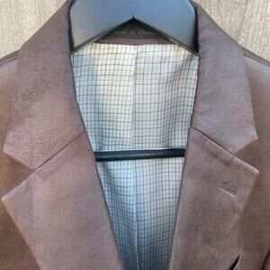 Lauren Ralph Lauren Y2K Faux Suede Brown Sport Coat Blazer 42L green label fall